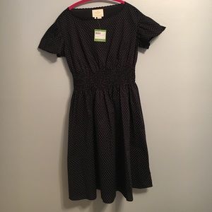 NWT Kate Spade Black Scallop Poplin Dress Size L
